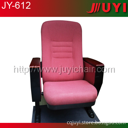 JY-612 factory price auditorium seating design with writing pad tip up fabric seat